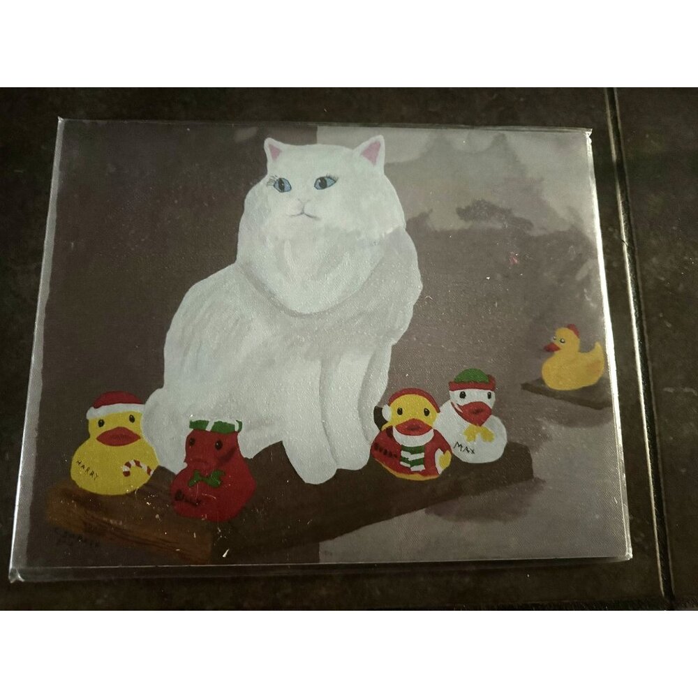 Cat & Rubber Duckies Limited Edition Print Signed By Carl Griggs 15x12 2012